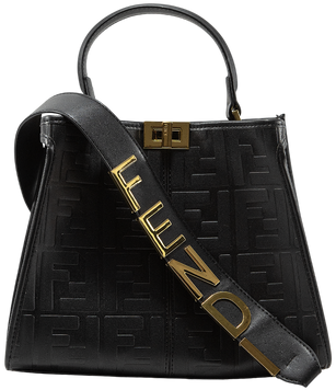 Сумка Fendi Peekaboo Large Iconic Essentially Top Handle Bag in FF Embossed Leather Black 0248 фото