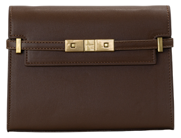 Сумка Saint Laurent Manhattan Medium Shoulder Bag in Smooth Brown Leather 0554 фото