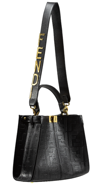 Сумка Fendi Peekaboo Large Iconic Essentially Top Handle Bag in FF Embossed Leather Black 0248 фото
