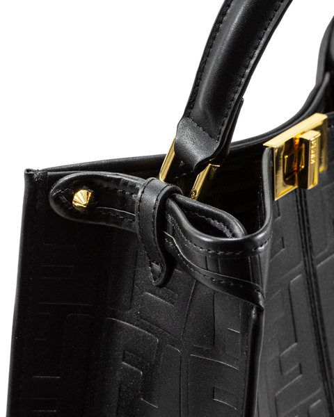 Сумка Fendi Peekaboo Large Iconic Essentially Top Handle Bag in FF Embossed Leather Black 0248 фото