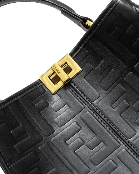 Сумка Fendi Peekaboo Large Iconic Essentially Top Handle Bag in FF Embossed Leather Black 0248 фото