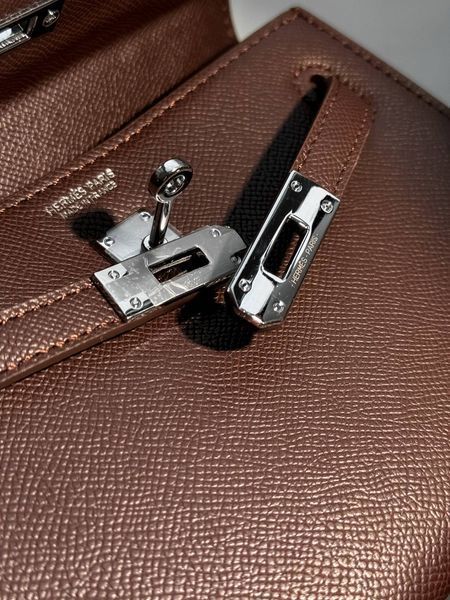 Сумка Hermes Mini Kelly 20 Bag Chocolate/Silver Hardware 255 фото
