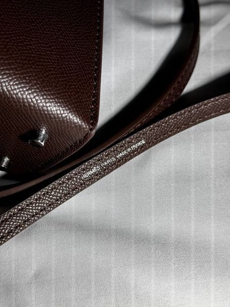 Сумка Hermes Mini Kelly 20 Bag Chocolate/Silver Hardware 255 фото