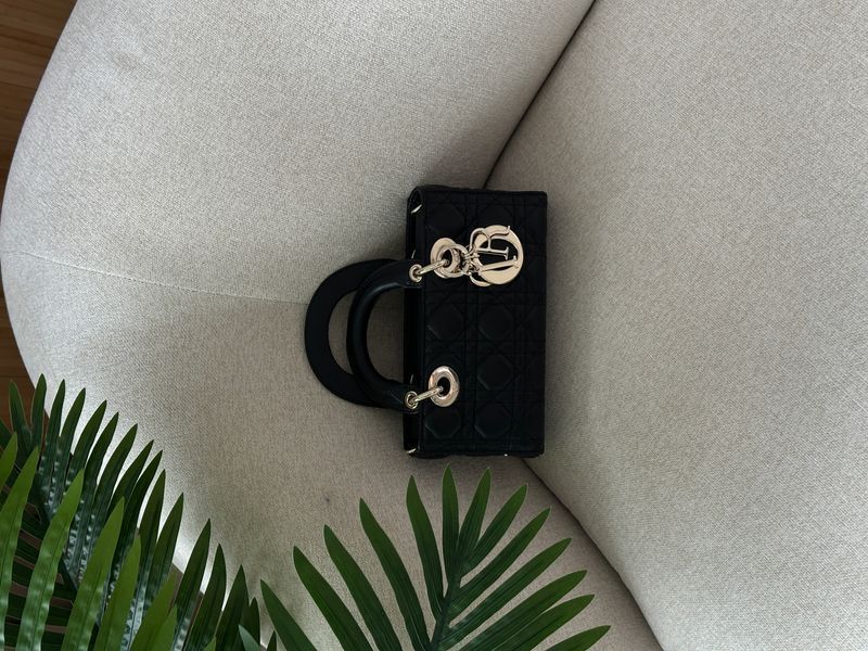 Сумка Christian Dior Small Lady D-Joy Bag in Black Cannage Lambskin with Gold Hardware Premium 121 фото