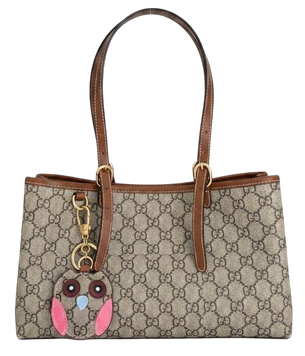 Сумка Gucci GG Emblem Medium Tote Bag Beige and Brown Monogram Coated Canvas 595 фото