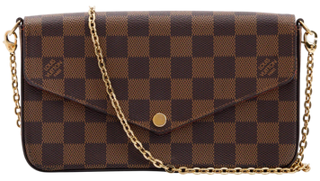 Сумка Louis Vuitton F&eacute;licie Pochette Bag in Damier Ebene Coated Canvas 1052 фото