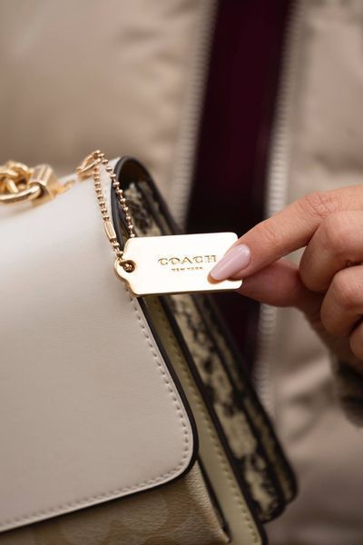 Сумка Coach Mini Klare Crossbody Bag in Blocked Signature Canvas Light Khaki/Chalk/Snake 0301 фото