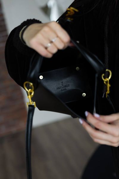 Сумка Saint Laurent Le 37 Small Bucket Bag in Black Shiny Leather 0608 фото