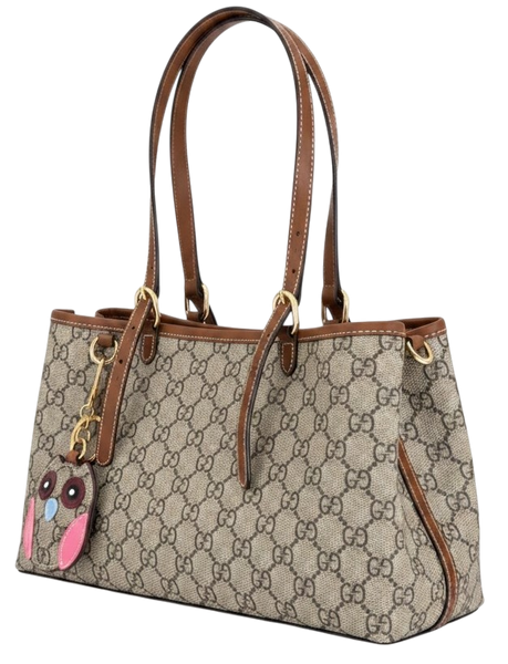 Сумка Gucci GG Emblem Medium Tote Bag Beige and Brown Monogram Coated Canvas 595 фото