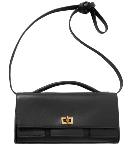 Cумка Balenciaga Bel Air Small Clutch in Black Smooth Calfskin/Aged-Gold Hardware 501 фото