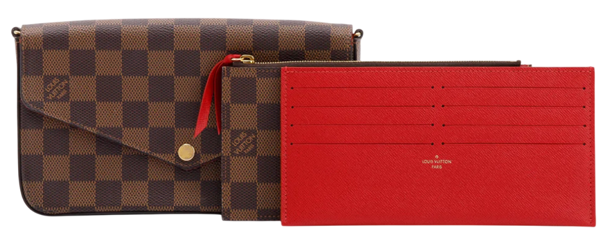 Сумка Louis Vuitton F&eacute;licie Pochette Bag in Damier Ebene Coated Canvas 1052 фото