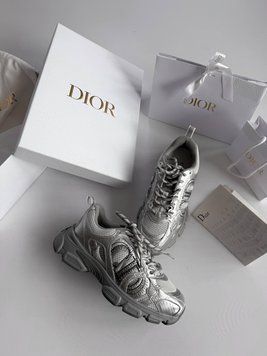 Жіночі кросівки Dior Chrono Sneaker Silver 37 D053 фото