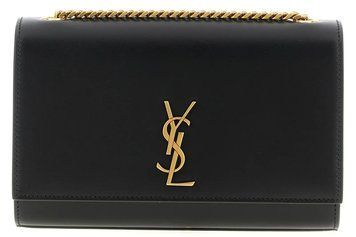 Сумка Saint Laurent Kate Medium Shoulder Bag in Black Calfskin Leather 001 фото