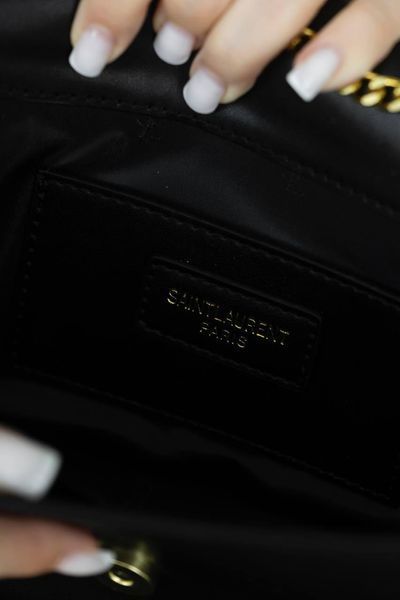 Сумка Saint Laurent Kate Medium Shoulder Bag in Black Calfskin Leather 001 фото