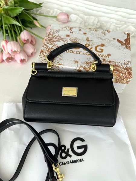 Cумка Dolce & Gabbana Sicily Mini Bag in Black Dauphine Calfskin 19010 фото