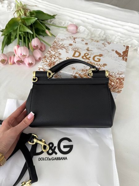 Cумка Dolce & Gabbana Sicily Mini Bag in Black Dauphine Calfskin 19010 фото