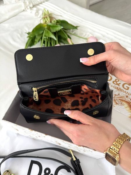 Cумка Dolce & Gabbana Sicily Mini Bag in Black Dauphine Calfskin 19010 фото