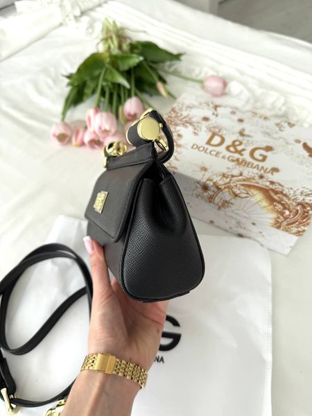 Cумка Dolce & Gabbana Sicily Mini Bag in Black Dauphine Calfskin 19010 фото