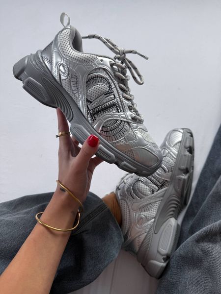 Жіночі кросівки Dior Chrono Sneaker Silver 37 D053 фото