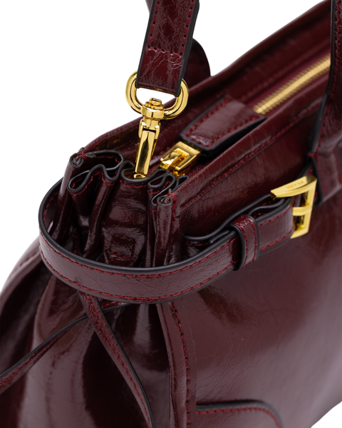 Сумка Prada Bonnie Medium Leather Handbag in Burgundy 00116 фото