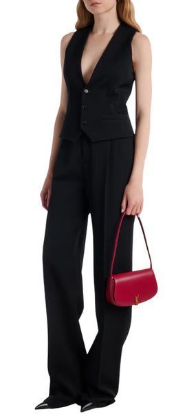 Сумка Saint Laurent Mini Voltaire Shoulder Bag in Red Leather 0458 фото