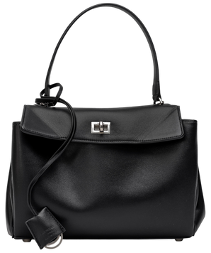 Сумка Balenciaga Rodeo Small Handbag in Black Smooth Calfskin/Silver Hardware 593 фото