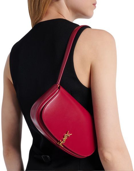 Сумка Saint Laurent Mini Voltaire Shoulder Bag in Red Leather 0458 фото