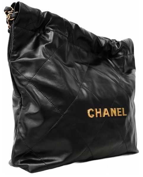 Сумка Chanel 22 Small Hobo Bag in Black Shiny Quilted Calfskin & Gold-Tone Metal 10183 фото