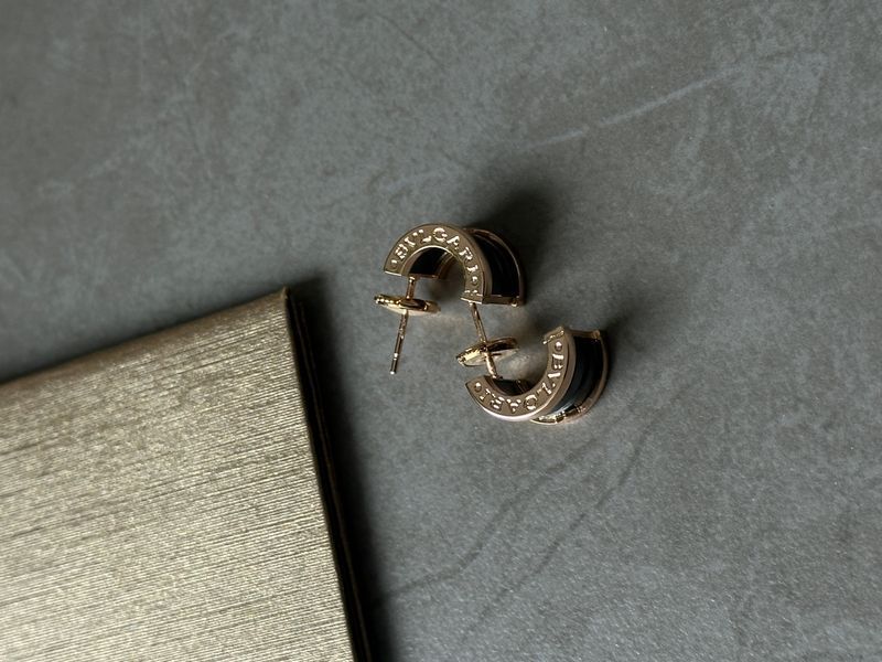 Сережки Bvlgari B.zero1 Earrings in 18K Rose Gold/Black Ceramic JW0303 фото