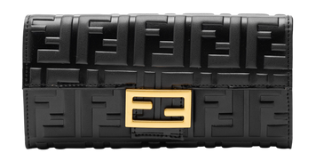 Гаманець Fendi Continental Wallet in Black Leather 88171 фото