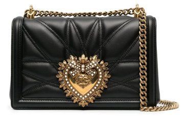 Сумка Dolce & Gabbana Devotion Medium Quilted Shoulder Bag Black 19008 фото