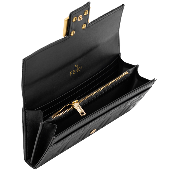 Гаманець Fendi Continental Wallet in Black Leather 88171 фото