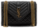 Cумка Saint Laurent Envelope Medium in Quilted Grain De Poudre Embossed Black Leather 0400 фото 1