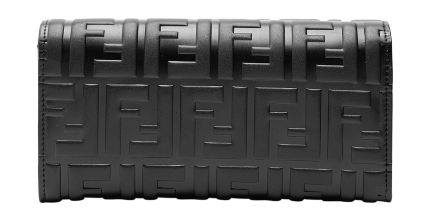 Гаманець Fendi Continental Wallet in Black Leather 88171 фото