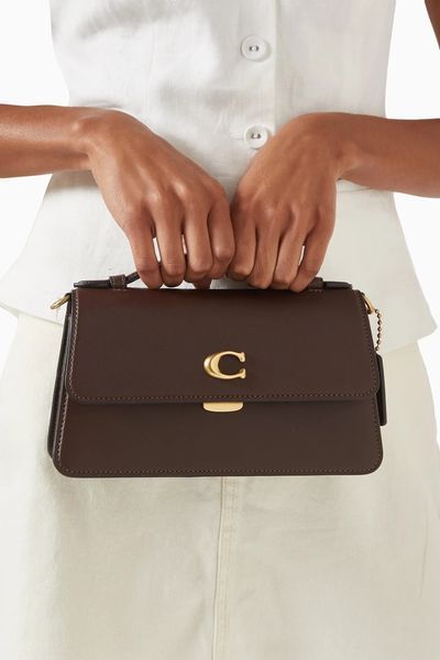 Сумка Coach Juno Crossbody Bag in Leather Maple Brown 12293 фото