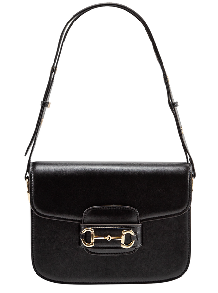 Cумка Gucci Horsebit 1955 Medium Shoulder Bag in Black Leather 0265 фото