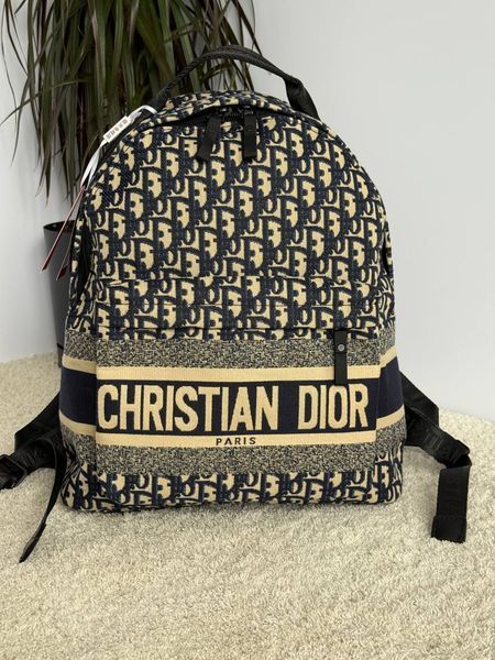 Рюкзак Christian Dior Travel Backpack in Blue Dior Oblique Jacquard 495 фото