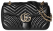 Сумка Gucci Marmont Medium Shoulder Bag in Black Matelass&eacute; Chevron Leather/Gold-Toned Hardware 051121 фото 1