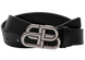 Ремінь Balenciaga BB Unisex Belt in Black Leather with Antique Palladium Buckle Premium Quality 66153 фото 1