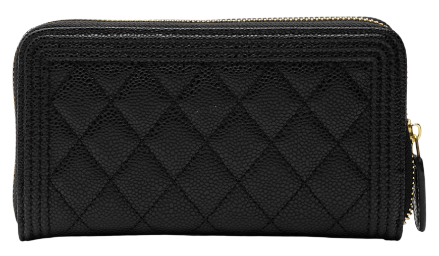 Гаманець Chanel Boy Wallet Black/Gold 88158 фото