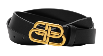 Ремінь Balenciaga Thin Belt in Black Calfskin and Aged-Gold Buckle 66153 фото