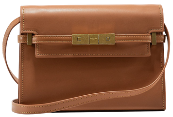 Сумка Saint Laurent Manhattan Medium Shoulder Bag in Brown Leather with Gold Hardware Premium 0554 фото