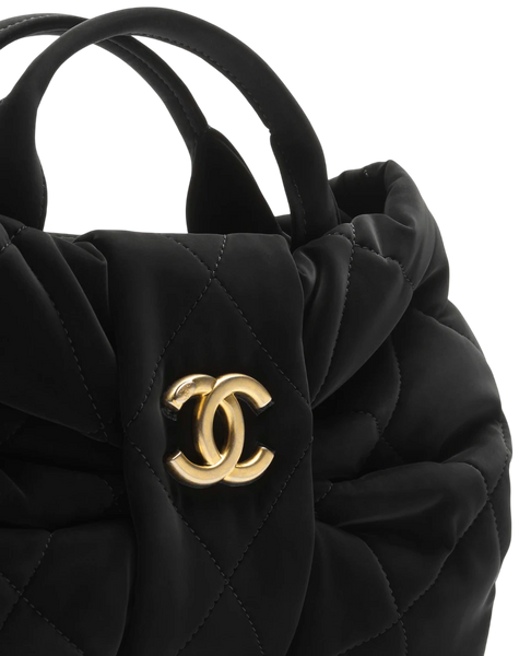 Сумка Chanel Mini Bow Bag Velvet-Effect Nylon & Gold-Tone Metal  Black 0589 фото