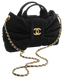 Сумка Chanel Mini Bow Bag Velvet-Effect Nylon & Gold-Tone Metal  Black 0589 фото 3
