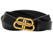 Ремень Balenciaga BB Unisex Belt in Black Leather with Antique Gold Buckle Premium Quality 66153 фото 1