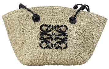 Соломенная сумка Loewe Medium Anagram Raffia Basket Bag Natural/Black 97544 фото