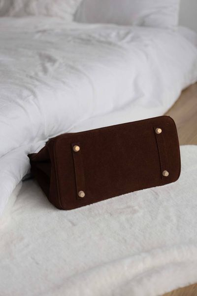 Сумка Herm&eacute;s Birkin 30 in Chocolate Veau Doblis Suede/Gold Hardware 0592 фото