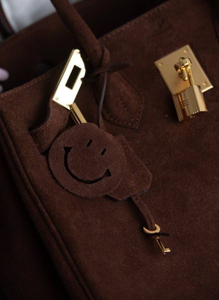 Сумка Herm&eacute;s Birkin 30 in Chocolate Veau Doblis Suede/Gold Hardware 0592 фото