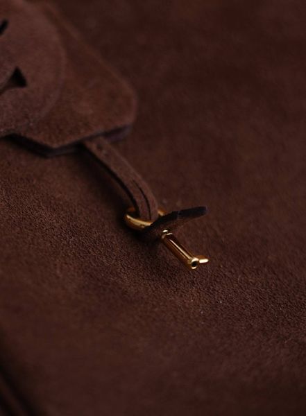 Сумка Herm&eacute;s Birkin 30 in Chocolate Veau Doblis Suede/Gold Hardware 0592 фото