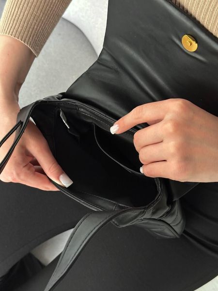 Сумка Saint Laurent Le 57 Quilted Hobo Bag in Black Leather 0357 фото